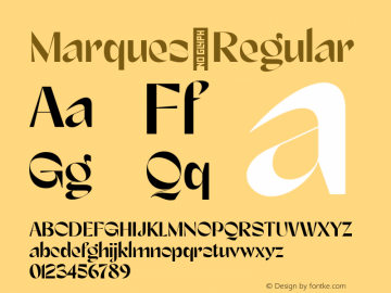 Marques Regular Version 1.000 Font Sample