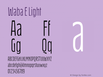 Waba E Light Version 1.000;hotconv 1.0.109;makeotfexe 2.5.65596 Font Sample