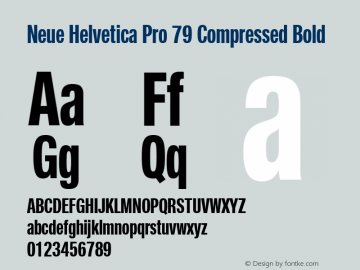 Neue Helvetica Pro 79 Comp Bold Version 1.000 Font Sample