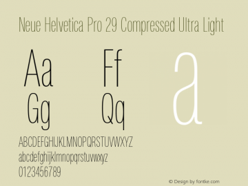 Neue Helvetica Pro 29 Cm Ult Lt Version 1.000 Font Sample