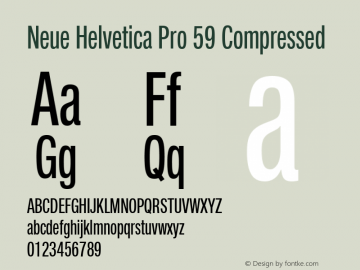 Neue Helvetica Pro 59 Comp Version 1.000图片样张