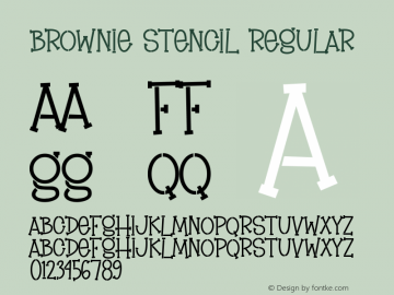 Brownie Stencil Version 1.00;November 17, 2020;FontCreator 11.5.0.2430 64-bit Font Sample