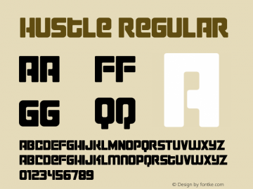 Hustle Regular Macromedia Fontographer 4.1.3 9/14/01 Font Sample
