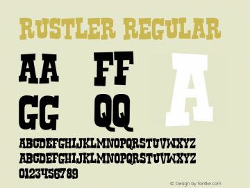 Rustler Regular Macromedia Fontographer 4.1.3 9/15/01图片样张