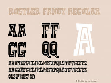 Rustler Fancy Regular Macromedia Fontographer 4.1.3 9/15/01 Font Sample