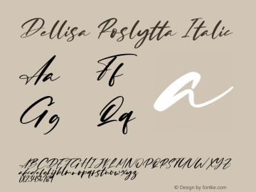 Dellisa Roslytta Italic Version 1.00;December 9, 2020;FontCreator 13.0.0.2683 64-bit图片样张