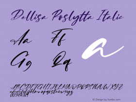 Dellisa Roslytta Italic Version 1.00;December 9, 2020;FontCreator 13.0.0.2683 64-bit Font Sample