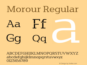 Morour Regular Version 1.000;hotconv 1.0.109;makeotfexe 2.5.65596 Font Sample