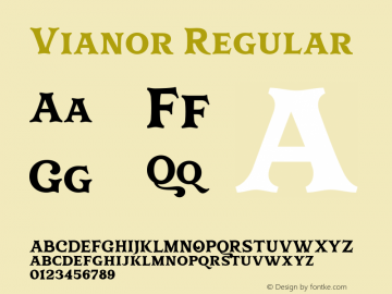 Vianor Regular Version 1.000;PS 001.000;hotconv 1.0.88;makeotf.lib2.5.64775 Font Sample