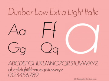 Dunbar Low Extra Light Italic 1.202图片样张