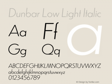 Dunbar Low Light Italic 1.202图片样张