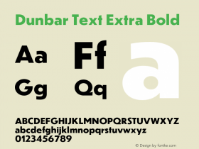 DunbarText ExBold Version 1.000;PS 1.0;hotconv 1.0.86;makeotf.lib2.5.63406 Font Sample