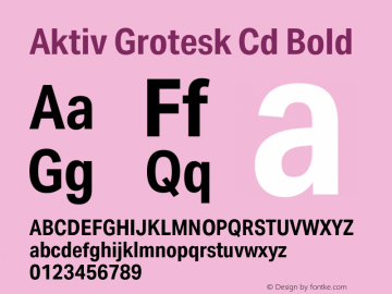 Aktiv Grotesk Cd Bold Version 3.011 Font Sample