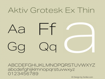 Aktiv Grotesk Ex Thin Version 3.011图片样张