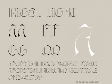 Rigel Light Version 1.007 Font Sample