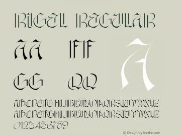Rigel Regular Version 1.007 Font Sample
