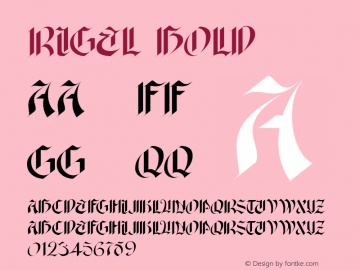 Rigel Bold Version 1.007 Font Sample