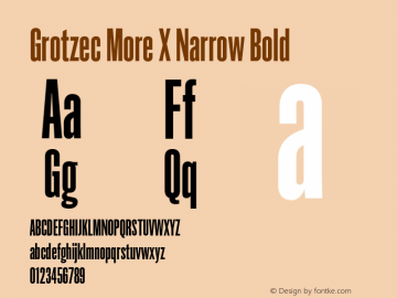 Grotzec Xnarrow Bold Version 1.000图片样张