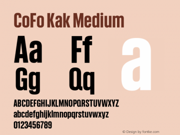 CoFo Kak Medium Version 0.001;hotconv 1.0.109;makeotfexe 2.5.65596 DEVELOPMENT Font Sample