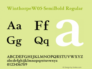 Winthorpe W05 SemiBold Version 1.201 Font Sample