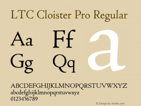 LTCCloisterPro 3.2 Font Sample