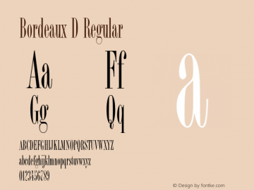 BordeauxD-Regu 001.005 Font Sample