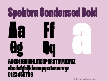 Spektra Condensed Bold 1.000 Font Sample