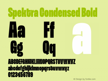 Spektra Condensed Bold Version 1.002 Font Sample