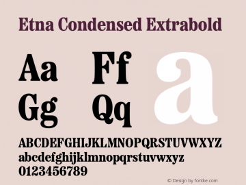 Etna Condensed Extrabold Version 1.000图片样张