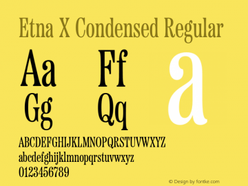 Etna X Condensed Regular Version 1.000图片样张