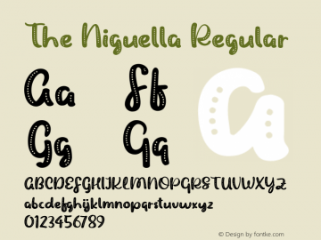 The Niguella Version 1.000 Font Sample