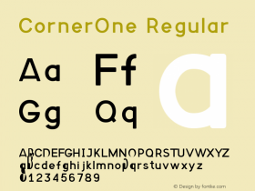 CornerOne Regular Version 1.000 Font Sample