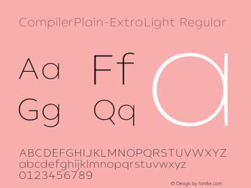Compiler Plain W05 Extra Light Version 1.00 Font Sample