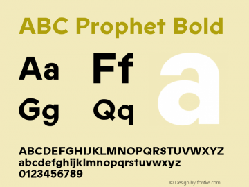 ABC Prophet Bold Version 1.100 Font Sample