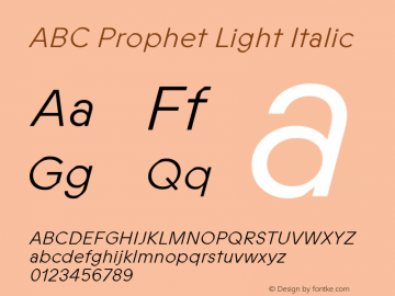 ABC Prophet Light Italic Version 1.100图片样张