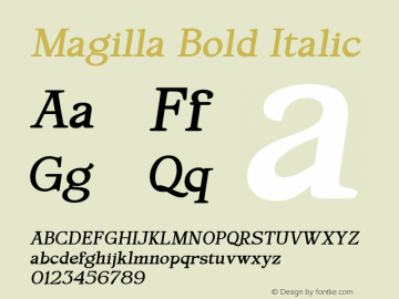 Magilla Bold Italic 1.0图片样张