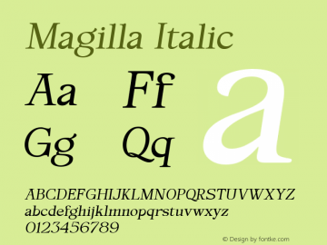 Magilla Italic 1.0图片样张