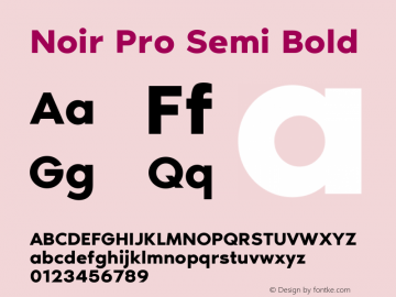 Noir Pro Semi Bold Version 1.000图片样张