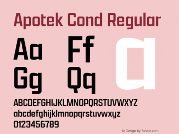 Apotek Cond Regular Version 1.000图片样张