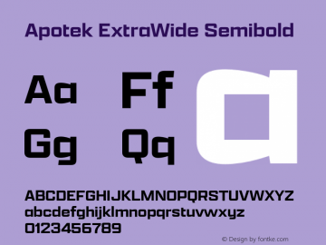 Apotek ExtraWide Semibold Version 1.000 Font Sample