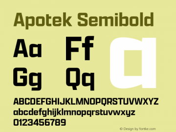 Apotek Semibold Version 1.000 Font Sample