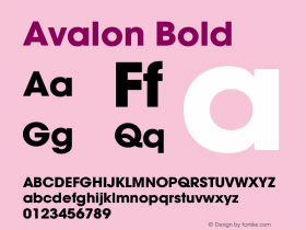 Avalon-Bold Version 1.071 Font Sample
