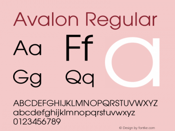 Avalon-Book Version 1.071 Font Sample