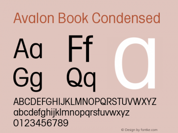 Avalon-BookCond Version 1.071 Font Sample