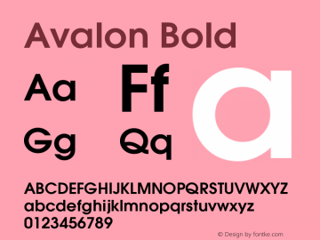 Avalon-Demi Version 1.071 Font Sample