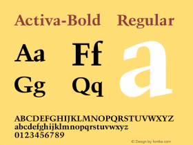 Activa-Bold Regular Unknown Font Sample