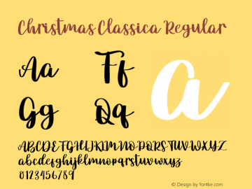 Christmas   Classica Version 1.003;Fontself Maker 3.5.4图片样张