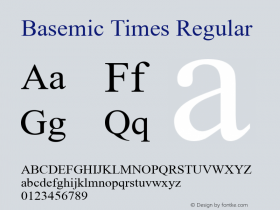 Basemic Times Regular Version 1.0 Font Sample