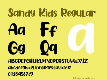Sandy Kids Version 1.005;Fontself Maker 3.5.4 Font Sample