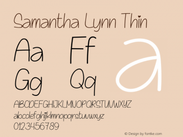 Samantha Lynn Thin Version 1.001;Fontself Maker 3.5.1图片样张